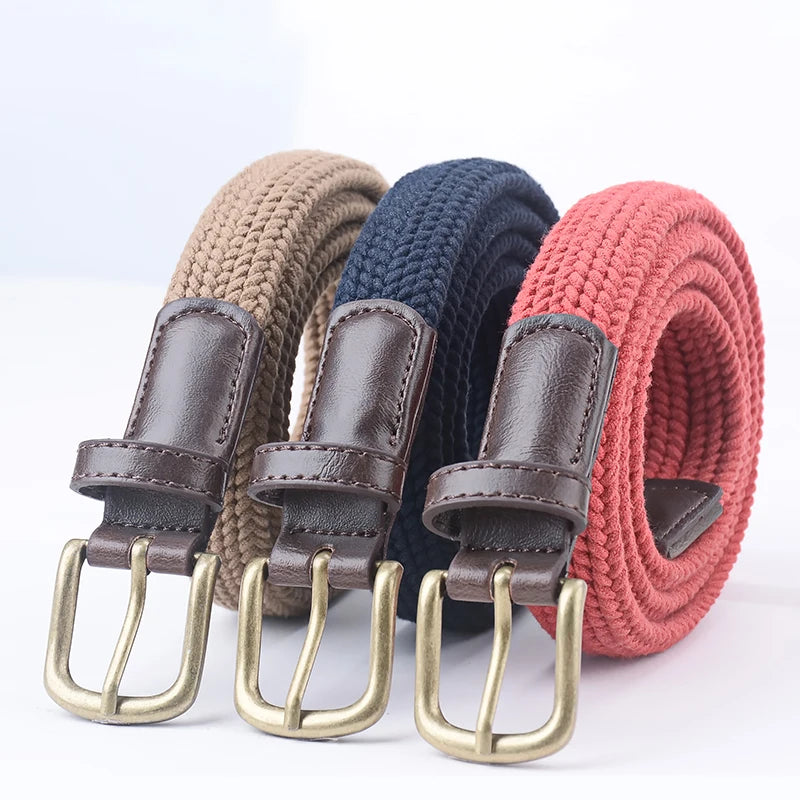 Wholesale Dapai 3523 Vintage Elastic Wax Rope Nylon Belt for Men with Pin Buckle Custom Color 100cm