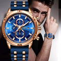 LIGE 10028 Mens Watches Top New Luxury Watch Gift Waterproof Silicone Strap Quartz Wrist Watch for Men Sport Chronograph