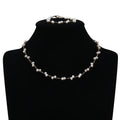 Zhuji Luxury Trendy Wedding Engagement Anniversary Gift for Women 4-5mm Rice Pearl Bracelet Necklace Set