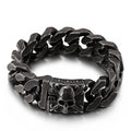 KALEN Stainless Steel Punk Skull Charm Hand Chain Bracelet Links Bangle