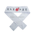 Custom Logo Printing Poly Cotton Karate & Taekwondo Headband-White/Black Unisex Sports Martial Arts