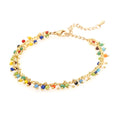 Go2boho Bohemian  Chain Flower Design Fashion Jewelry Multicolor Dainty Glass Beaded Bracelet for Women Trendy