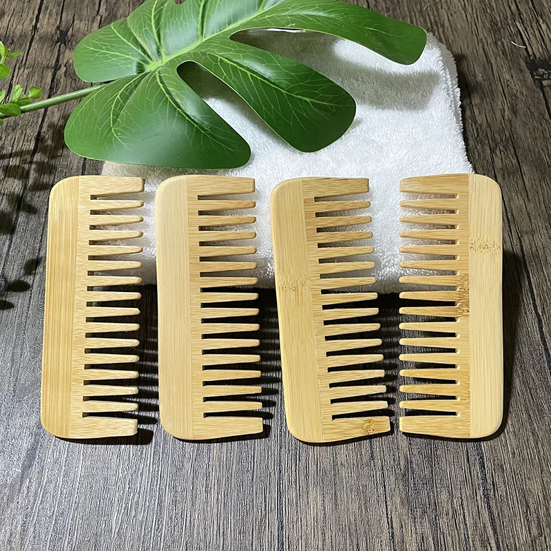 Hot Selling Eco-Friendly Natural Bamboo Hair Comb Massage Wood Hair Brush Custom Personalized Bamboo Wide Tooth Comb