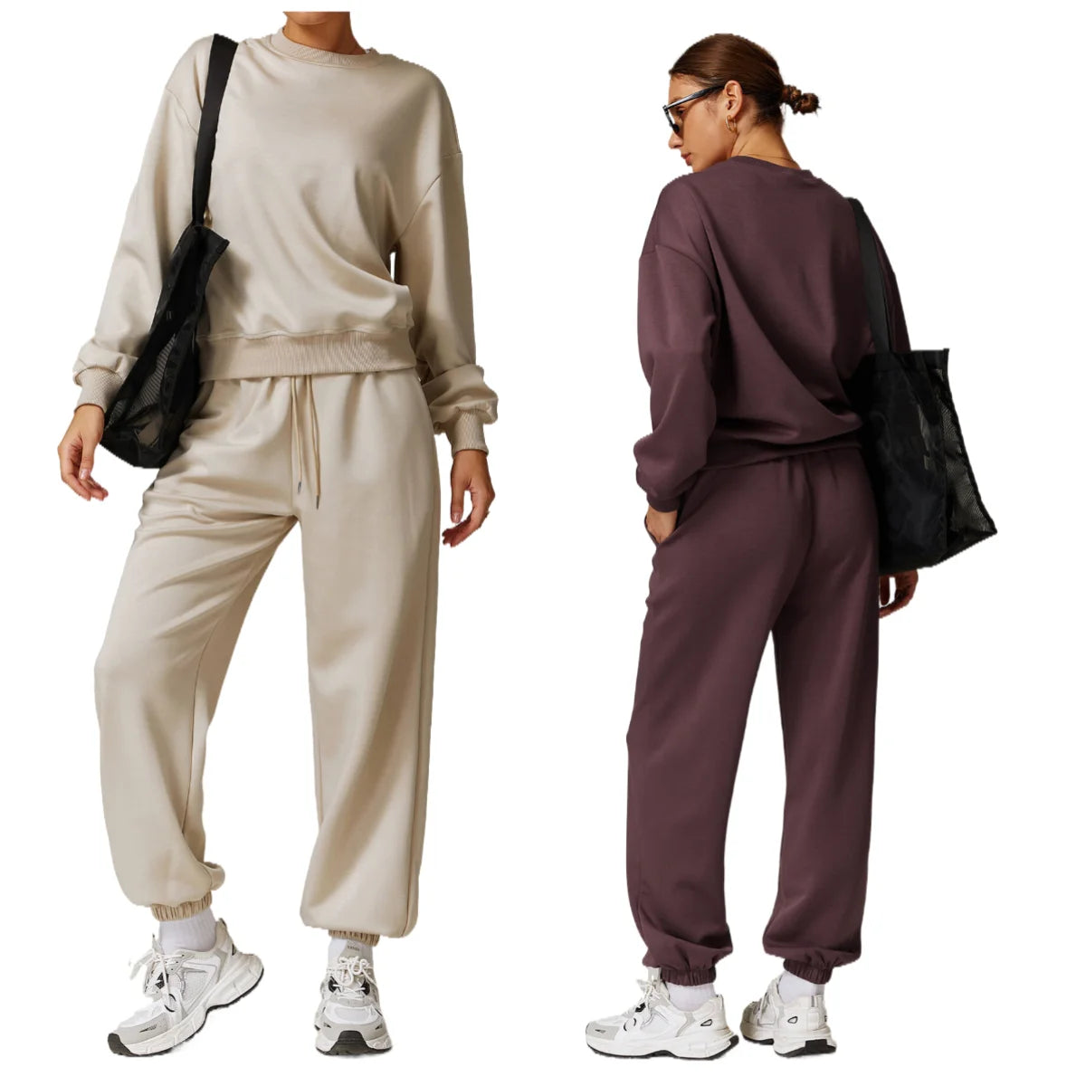 Womens 2 Piece Outfits Lounge Sets Sweatshirt & Joggers Sweatsuit Pullover Sweatpants and Hoodie Set