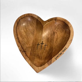 Polished Wooden New Heart Prayer Bowl Eco-Friendly Business Gift Idea