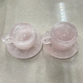 Natural Healing Gemstone Crystal Cup Hand Carved Rose Quartz Tea Cup for Gift