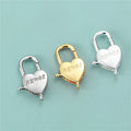 Sweet 925 Sterling Silver Heart Spring Clasp Gold Plated Peach Heart Lobster Clasp for Bracelet Necklace Jewelry Clasp Making
