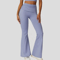 High Quality Quick Dry Flare Pants Sports Fitness High Waist Tight Wide Leg Yoga Pants with Hip Lift Naked Yoga Solid Pattern