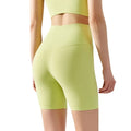 Wholesale Seamless Solid Color Yoga Biker High Waist Butt Lift Elastic Waist Spandex/Nylon Women's Sports Shorts