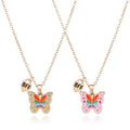 Fashion Zinc Alloy Enamel butterfly Necklace Girls Jewelry