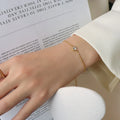18K Gold Plated Stainless Steel Single Stone Bracelet