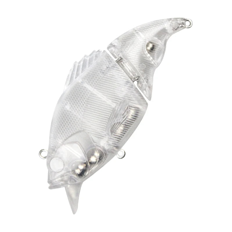 Unpainted 75mm Glide Bait Blank 2.95in Two-Jointed Minnow Lure for Bream and Crucian Carp for River Lake Stream Fishing