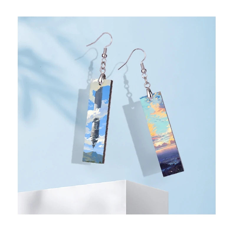 Heat Transfer Blank MDF Earrings Women Double Sided Sublimation Earrings