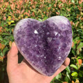 Wholesale High Quality Carved Amethyst Geode Crystal Cluster Heart Engraved Birthday Gift for Decorative Purpose