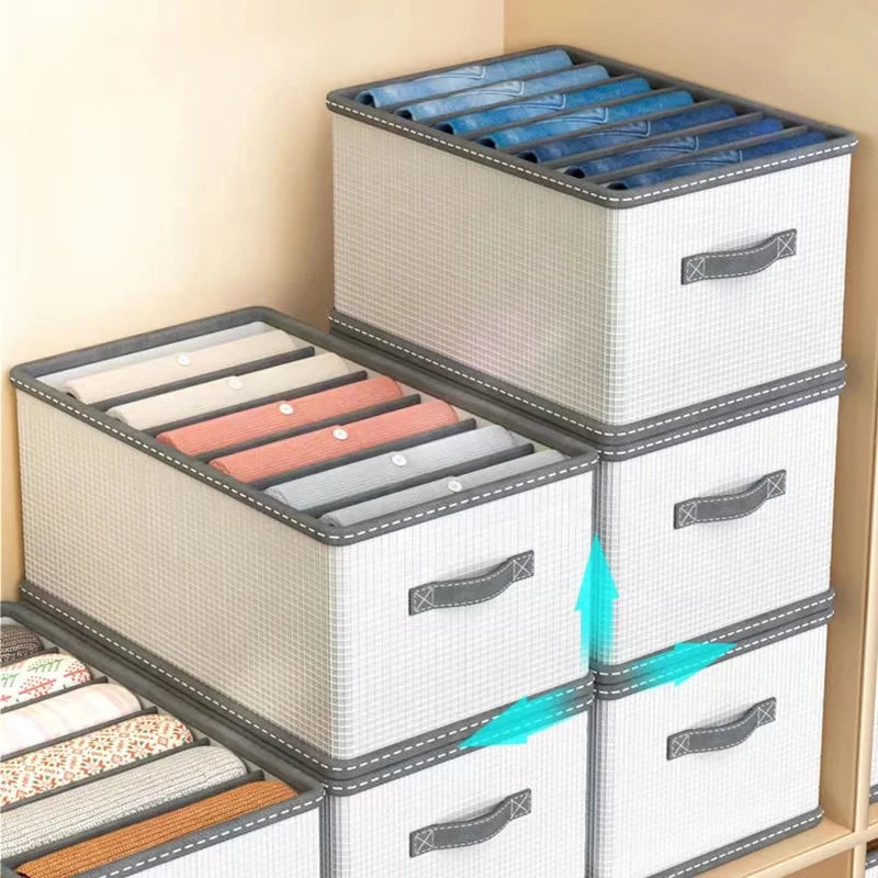 Waterproof PVC Foldable Wardrobe Clothes Organizer Closet Storage Containers with Handles Big Capacity for Jeans and Clothing