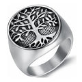 Norse Mythology Yggdrasil Rings Men Vintage Viking Tree of Life Ring Stainless Steel Amulet Jewelry Anillo De Acero Inoxidable