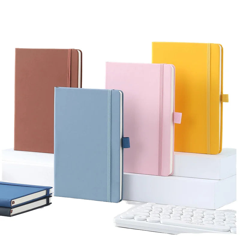 Custom A5 Leather Notebook 100 Sheets for Students Business Office School Use Featuring Elastic Strap for Dairy Manuscripts