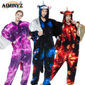 For ODM New Product Adult Loose Toilet Version Polar Flannel Thermal Warm Onesie Sleepwear Customize Universe Color Autumn