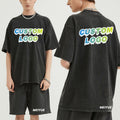 Clothing Manufacturers Custom Logo Acid Wash Vintage T-Shirt Oversized Acid Wash T Shirt 100% Cotton Shorts 2 Piece Set Men