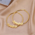Qiuhan OEM Personalized Cuts Stainless Steels Custom Name Hoop Earrings