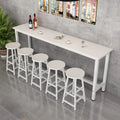 Industrial White Dining Breakfast Kitchen High Top Bar Table and Bar Stool