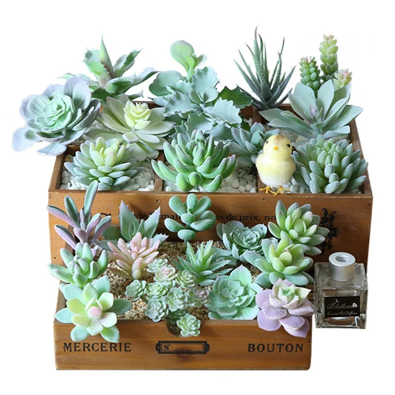 Various DIY Mini Faux Succulent Plants Artificial Succulent Plants for Home Decoration