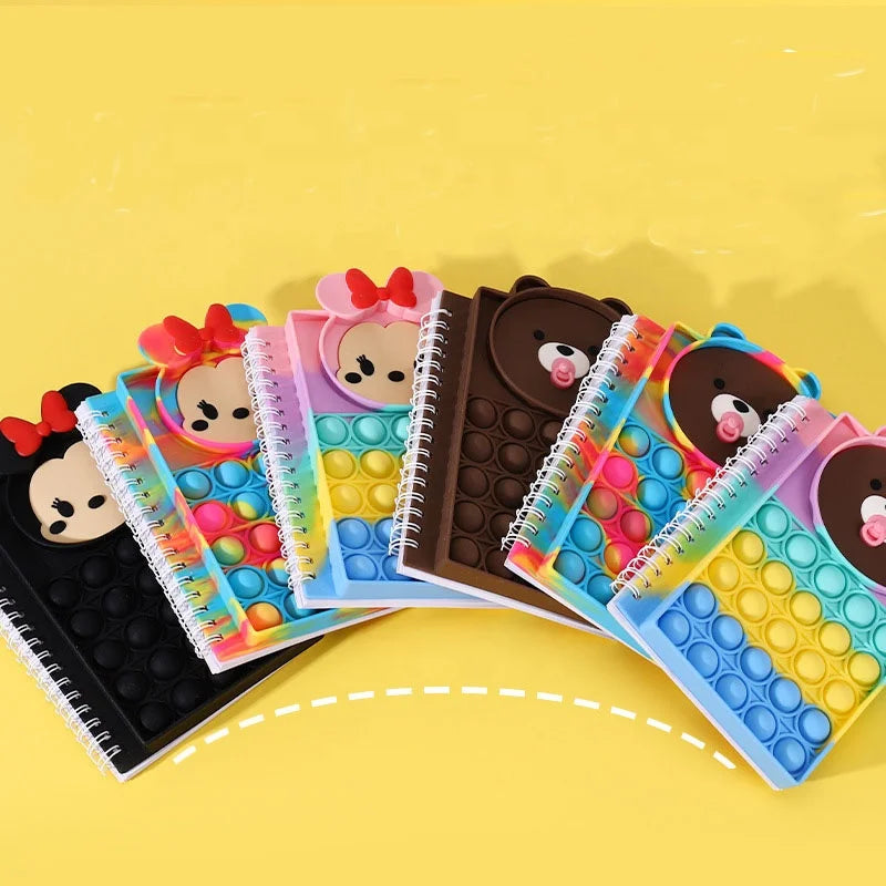 A6 Stress Reliever Tie Dye Silicone Pop Push Bubble Popper Sensory Pop Fidget Notebook