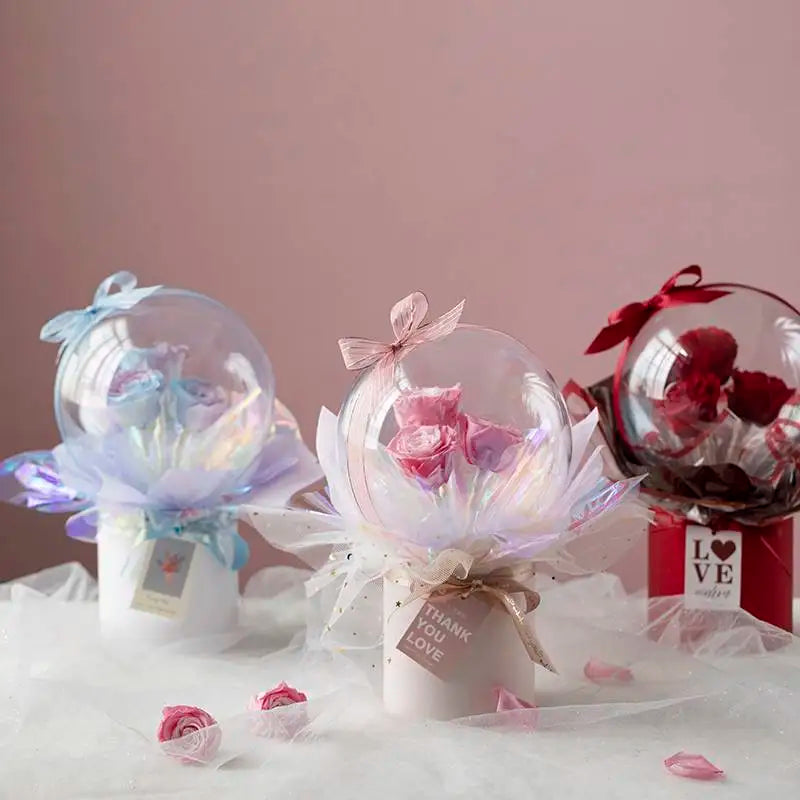 Forever Rose Star Ball Preserved Bouquet Flowers for Wedding Reception