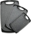 Kitchen Cutting Board Dishwasher Safe Juice Groove Easy Grip Handles Non-Slip Rubber PP Material Black Sustainable Kitchenware