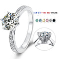 Abiding 1Ct Moissanite Ring Diamond 925 Sterling Silver Fine Jewelry 6 Claws Engagement Ring Women for Wedding
