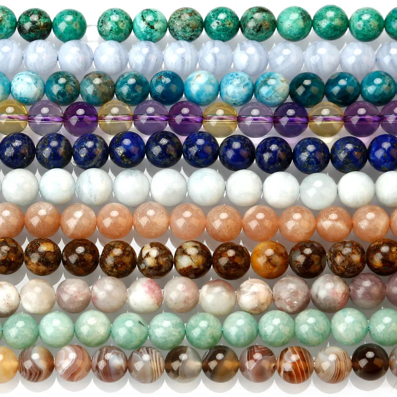 Matte Gemstone Crystal Quartz Loose Beads Natural Stone Beads
