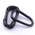 7cm Black Aluminum Plain Finish Snap Hook Electrophoresis D Ring Carabiner Keychain
