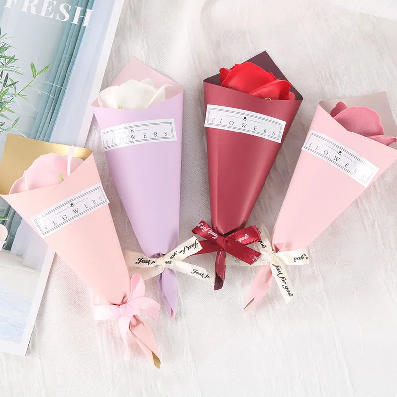 A080 Handmade Wholesale Customizable Mini Rose Bouquet Soap Flower Unique Wedding Gift Valentines Day Gift Creative Gift Set