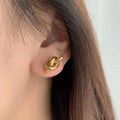 Fashion Korean 18k Gold Plated Stainless Steel Twisted Rope Stud Earrings Jewelry Minimalist Love Knot Earrings for Women