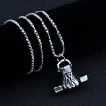 Fashion Retro Fitness Gym Dumbbell Pendant Necklace Men Punk Hip Hop Jewelry Stainless Steel Jewelry