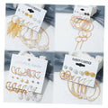 VKME Fashion Pearl Heart Hoop Earrings Rhinestone Geometric Design Butterfly Earrings Set for Women Jewelry