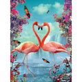 Chenistory 994181 New Design DIY Flamingo Paintings for Home Decor Digital Printed Flowers by Numbers Kid