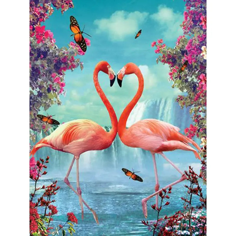 Chenistory 994181 New Design DIY Flamingo Paintings for Home Decor Digital Printed Flowers by Numbers Kid