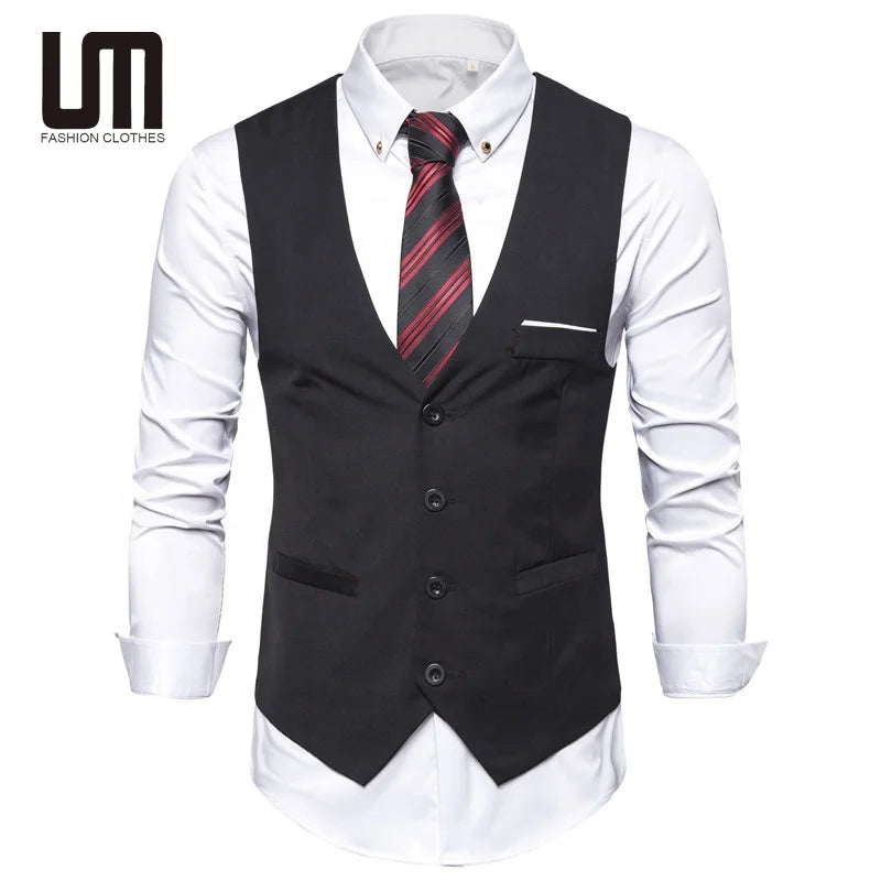 Custom logo New Products Fashion Waistcoat Wedding Business Party Formal Vest blazer for Man