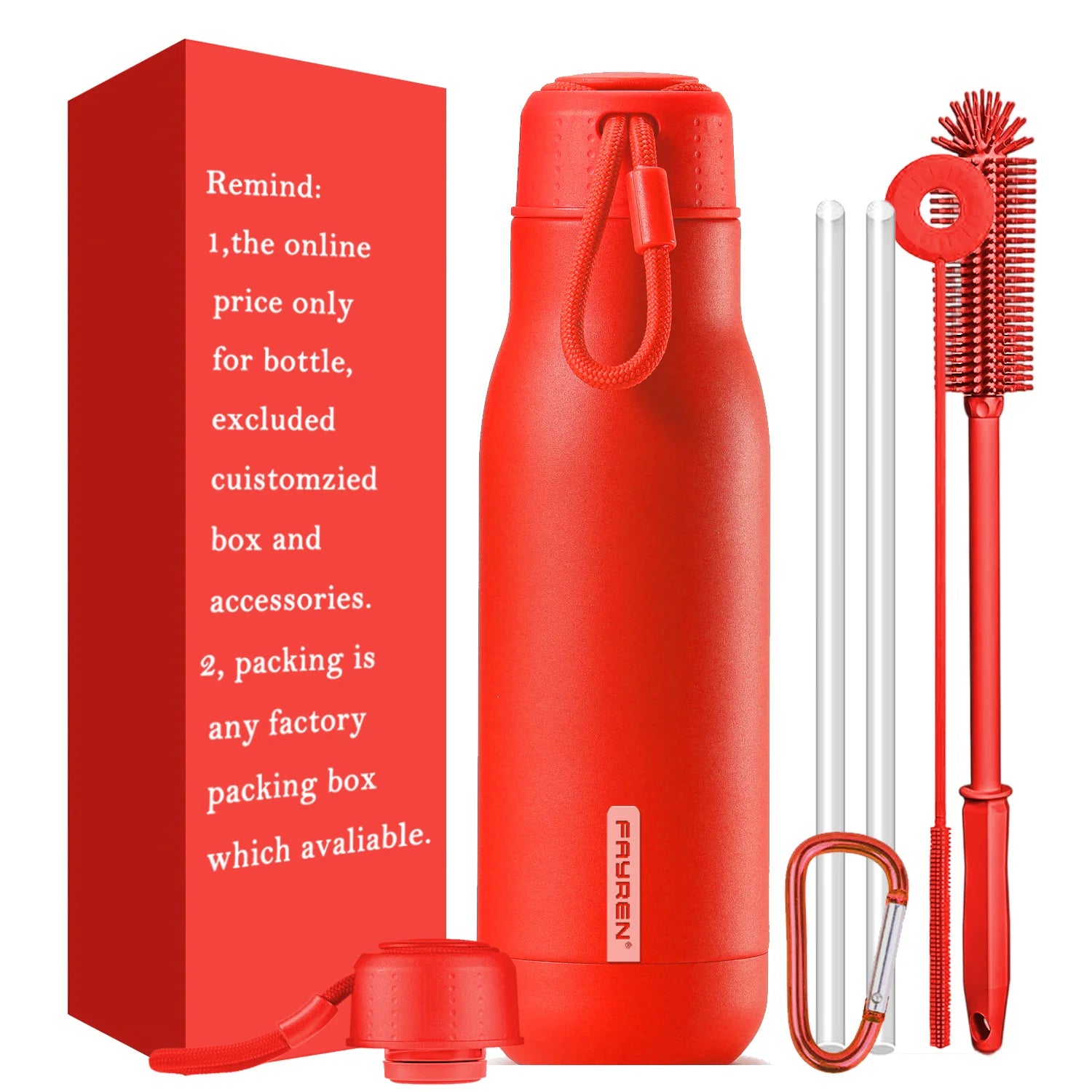Keep Warm 24 Hours Light Stainless Steel Thermos Sports Straight Drink Water Bottle with Screw Lid Eco-friendly Large Capacity