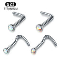 Gaby New Arrive G23 Titanium High Polished New Fashion Titanium Nose Ring Opal Nose Piercing Wholesale Piercing Jewelry