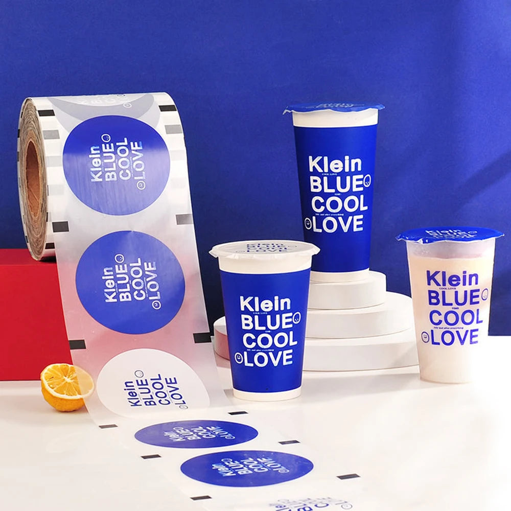 Bubble Tea Film Cup Sealing Machine Custom Printed logo pp Cup Sealing Film Roll