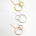 Tonglin Wholesale Korean Necklace Double Circle Double Ring Necklace Set Chain S925 Sterling Silver Necklace for Ladies