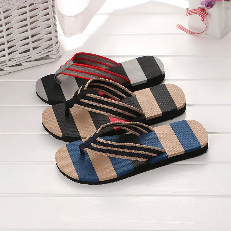 Men's Natural EVA Sole Slippers Embossing Foam Thong Sandals Custom Logo Summer Beach Flip Flops Anti-Slippery Mesh Wholesale