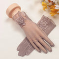 Women's Fashion Tulle Ice Silk Gloves Touch Screen Fashion Short Breathable Cycling and Driving Gloves Summer Lace Gloves