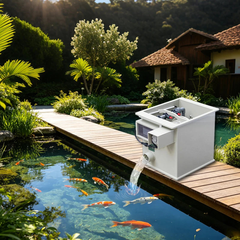 QihangRAS Automatic Mini Koi Fish Pond Filter 500-2000 Gallon Rotary Drum Filter 5t/h Factory Price Drum Filter 110v-240v