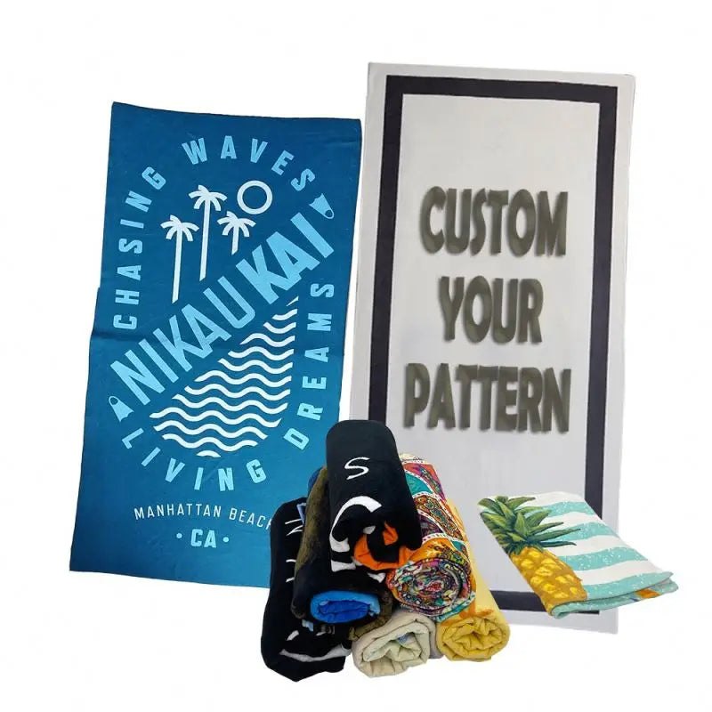 For Sale Personalized Custom Beach Towels Cotton Blue and White Color Striped Beach Towels With Logo Custom Print