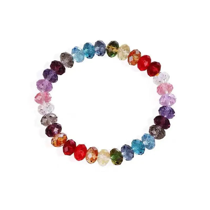 Crystal Faceted Beads Beaded Bracelet Jewelry for Women With Glass Pearl 6mm and 8mm Elastic Handmade Jewelry