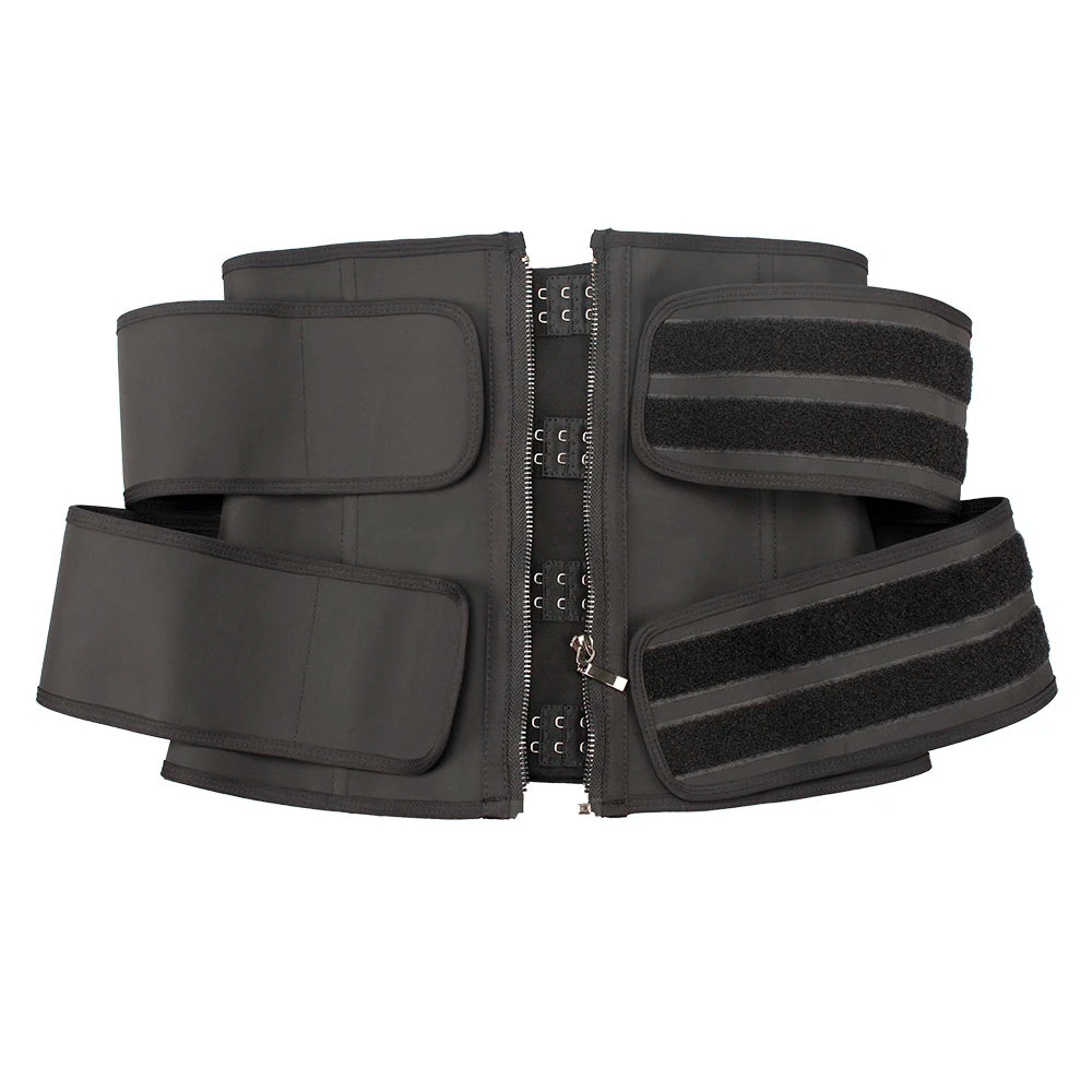 Custom Private Label Latex 3 Strap Hooks Zipper High Compression Cincher Shapewear Corset for Women Plus Size Waist Trainer Belt