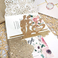Laser Cut Wedding Cards Stylish Love Style Paper Invitations for Bride and Groom